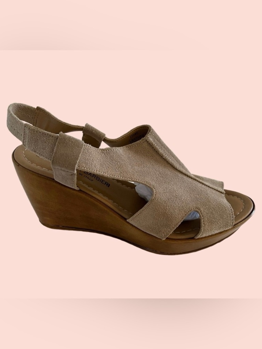 Barbara Barbieri Tan Suede Wedge Heel Sandals 8.5